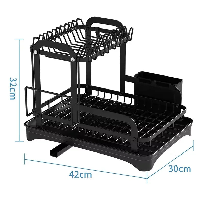Sturdy Kitchen Dish Rack Bowl and Utensil Organizer Space Saving Countertop Shelf