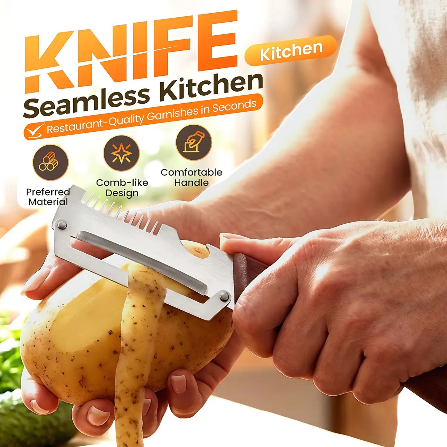 [Summervibes]Multi-Functional Vegetable Peeler for Kitchen, Ultra-Sharp Stainless Steel Blade with Wooden Handle and Bottle Opener, for Vegetables or Fruits That Need to Be Peeled (2 Pcs)