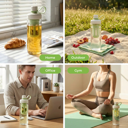 SUSTEAS Reusable Portable Washable Cold Brew Coffee Tumbler with Digital Scale and Dual-Function Tea Filter Net