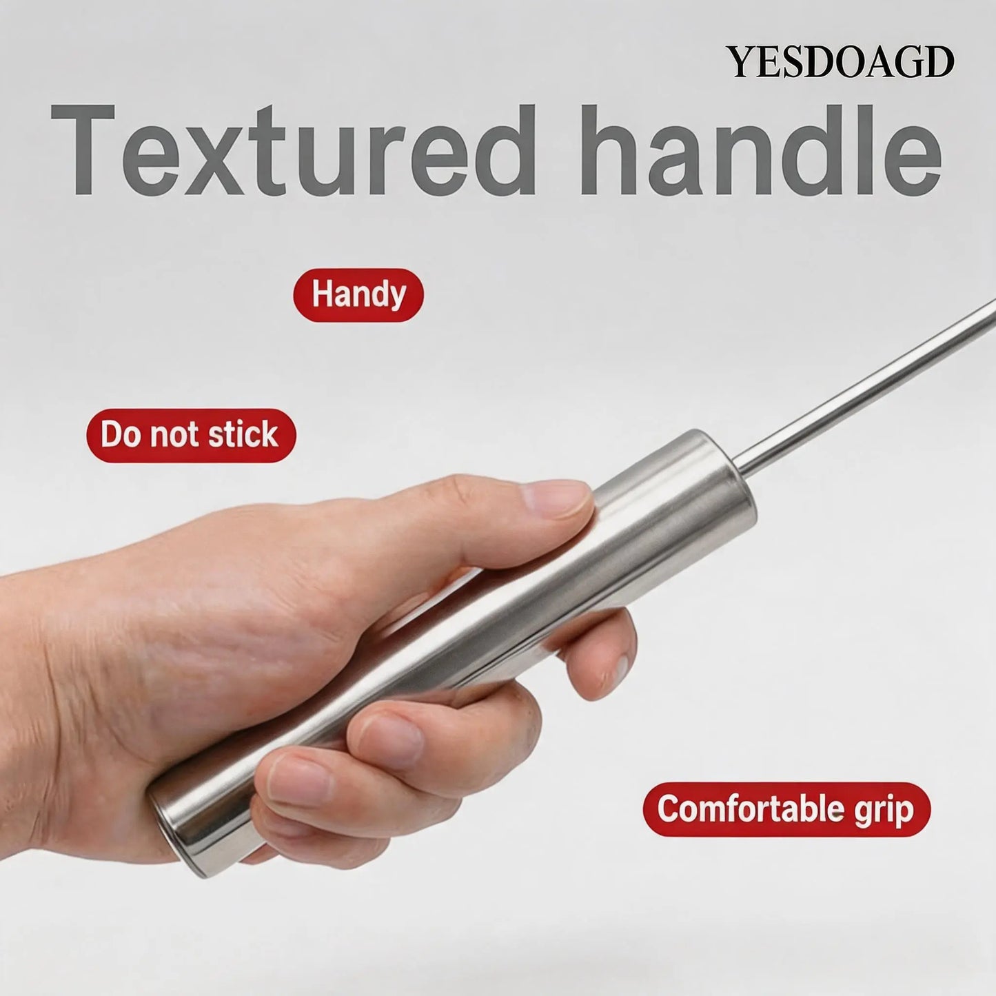 YESDOAGD Stainless Steel Hand-Push Rotary Whisk Food-Grade Rust-Resistant Sturdy Riveted Construction Semi-Automatic Design Versatile for Cooking Blending Whisking Beating and Stirring Tasks Easy to Clean