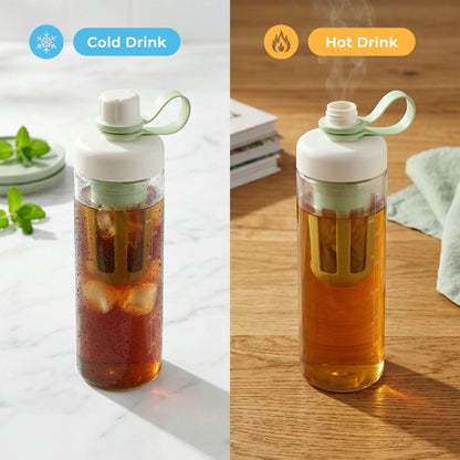 SUSTEAS Reusable Portable Washable Cold Brew Coffee Tumbler with Digital Scale and Dual-Function Tea Filter Net