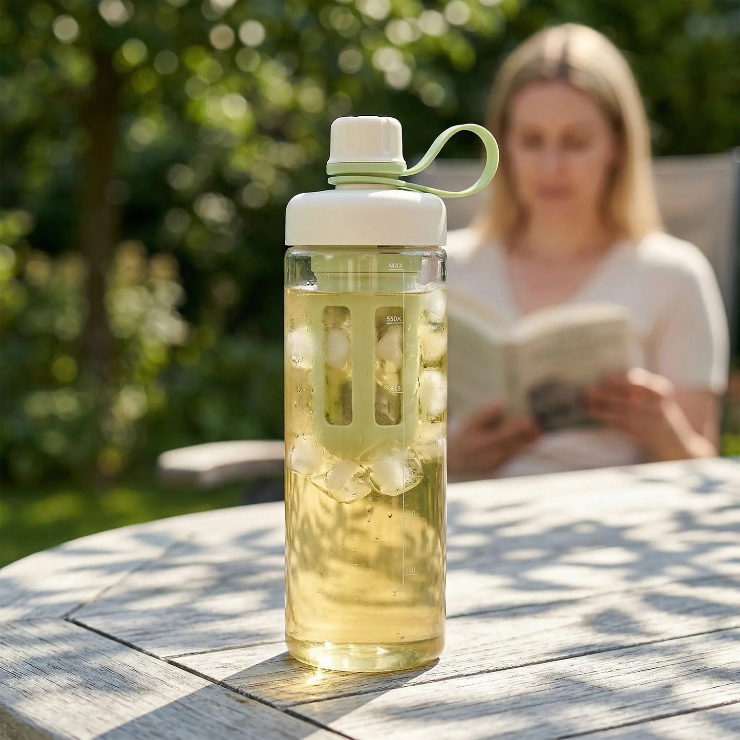 SUSTEAS Reusable Portable Washable Cold Brew Coffee Tumbler with Digital Scale and Dual-Function Tea Filter Net