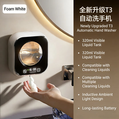 Smart Automatic Foaming Soap Dispenser Temperature LED Digitals Display Wall Mount Touchless USB Rechargeable Bathroom Kitchen