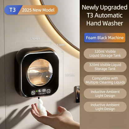 Smart Automatic Foaming Soap Dispenser Temperature LED Digitals Display Wall Mount Touchless USB Rechargeable Bathroom Kitchen