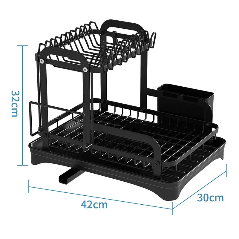 Sturdy Kitchen Dish Rack Bowl and Utensil Organizer Space Saving Countertop Shelf