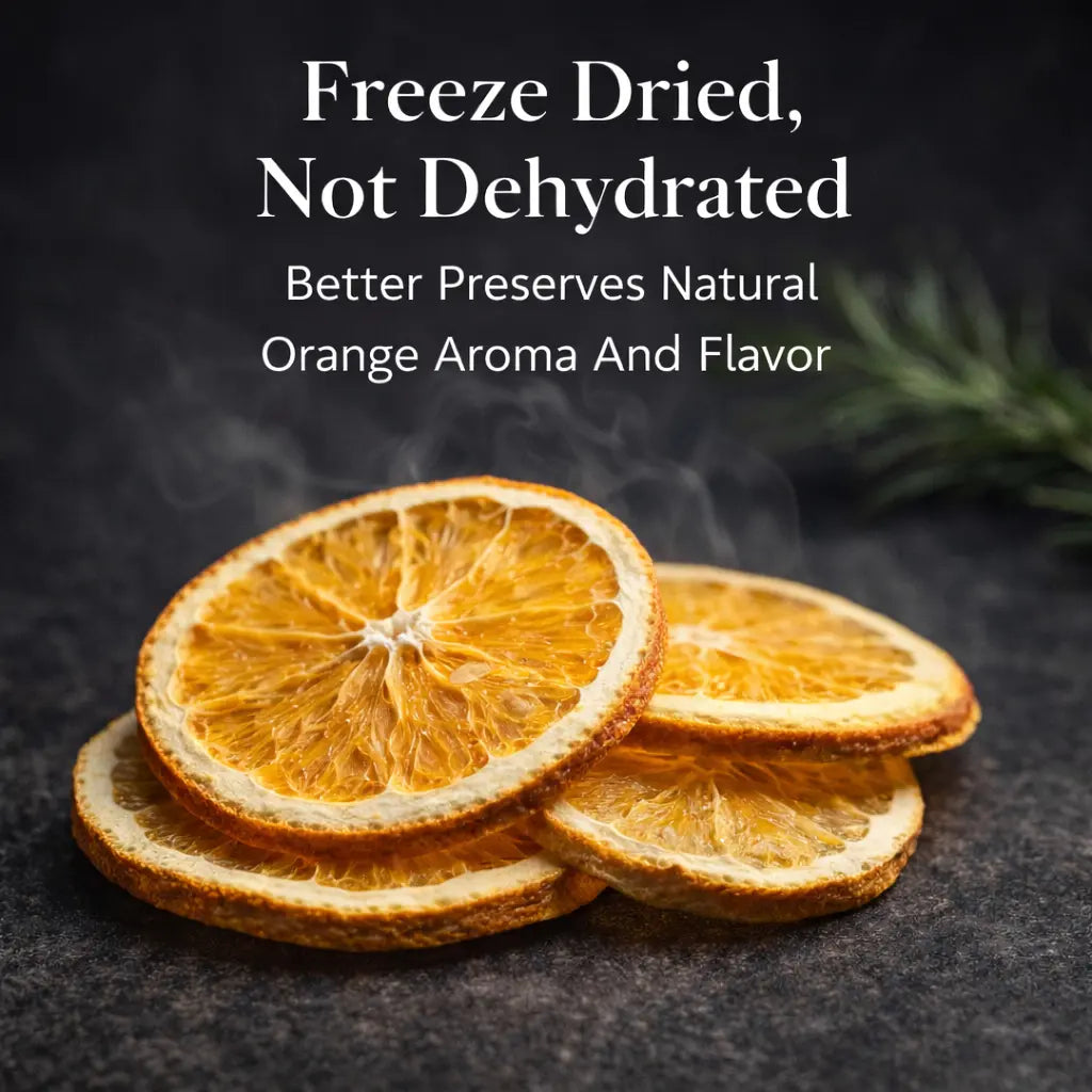 FD Pantry Freeze-Dried Orange Slices Cocktail Garnish, Dried Fruit Snack, Usa-Grown, No Sugar Added Dry 4Oz (20–25 Slices)