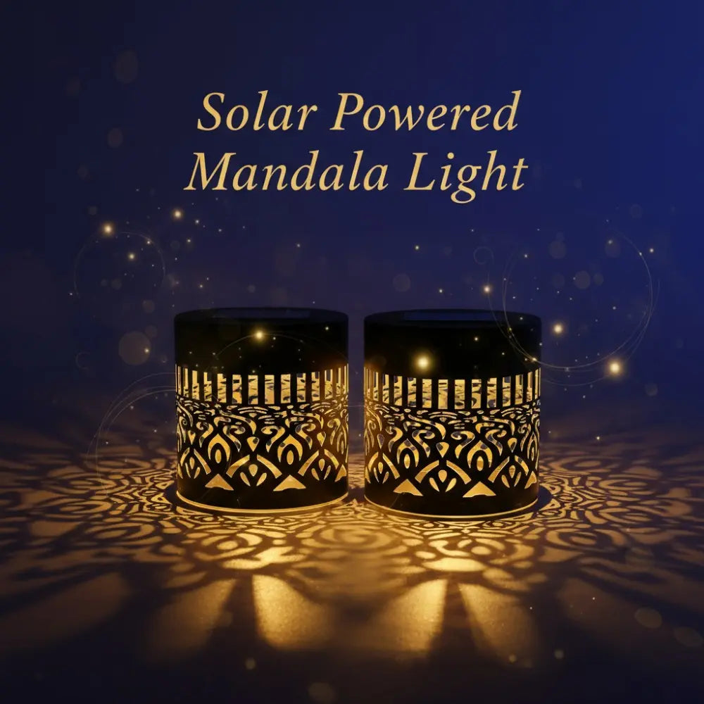 Solar Outdoor Light IP65 Waterproof Auto On/Off Metal Frame Mandala Cut-Out Retro Modern Design Decorative Atmosphere for Garden Balcony Villa Fence Porch