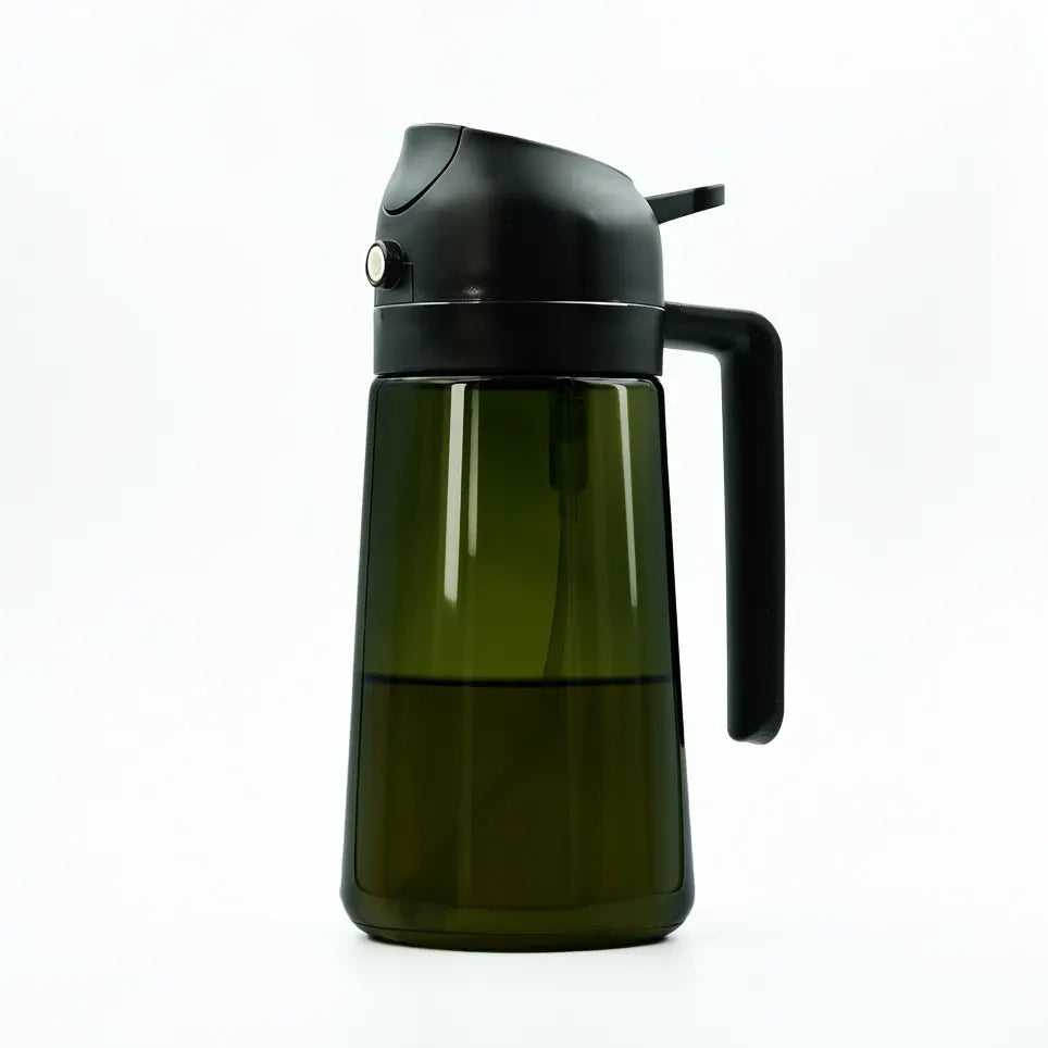 2 in 1 Oil Dispenser for Cooking Kitchen Glass Oil Sprayer 16 Oz Olive Oil Container for Salad and Cooking Needs