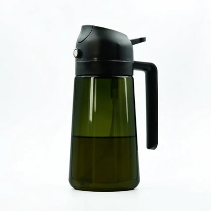 2 in 1 Oil Dispenser for Cooking Kitchen Glass Oil Sprayer 16 Oz Olive Oil Container for Salad and Cooking Needs
