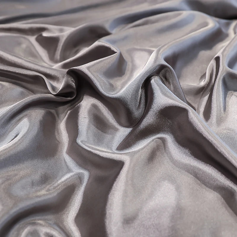 Satin Silk Bed Sheets for Summer - Plain Flat Sheet for Double Bed (Available in Twin, Full, Queen, King Sizes; Pillowcase Sold Separately)